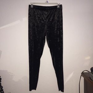 Crushed Velvet Black Leggings F21 Plus